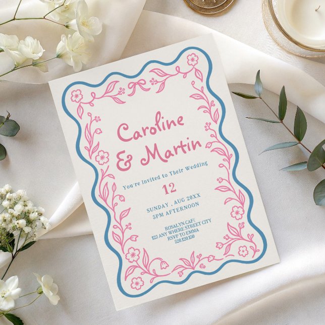 Invitation de mariage à script de jardin botanique (Créateur téléchargé)