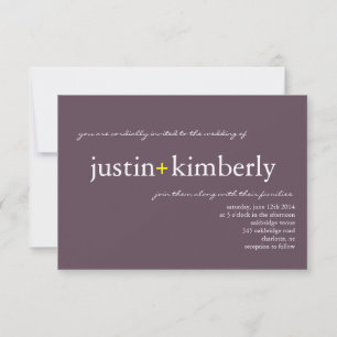Invitation de mariage A+ sm violet (7 couleurs de