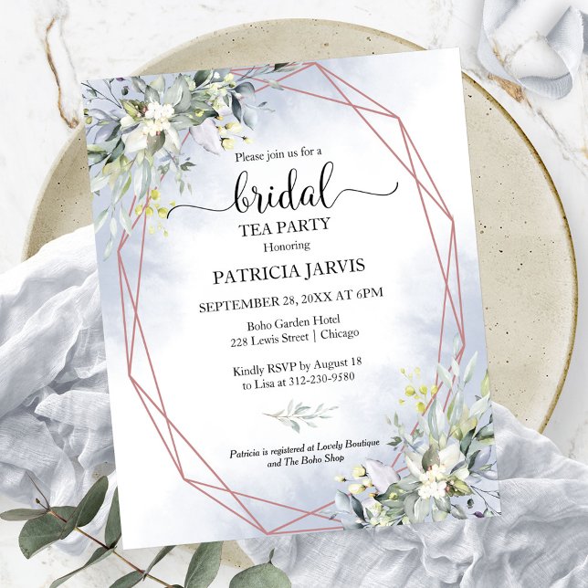 Invitation de mariage à thé au budget Eucalyptus (Créateur téléchargé)