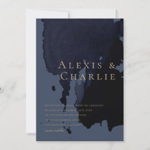 Invitation de mariage abstrait aquarelle moderne