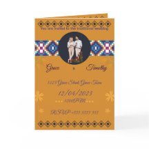 Invitation de mariage africain | Motif or et Kente