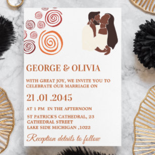Invitation de mariage africaine abstraite afrocent