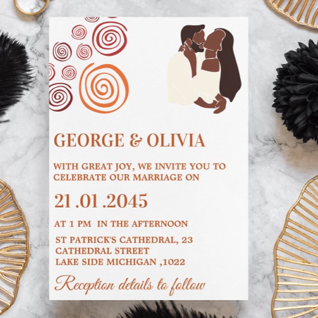 Invitation de mariage africaine abstraite afrocent (Créateur téléchargé)