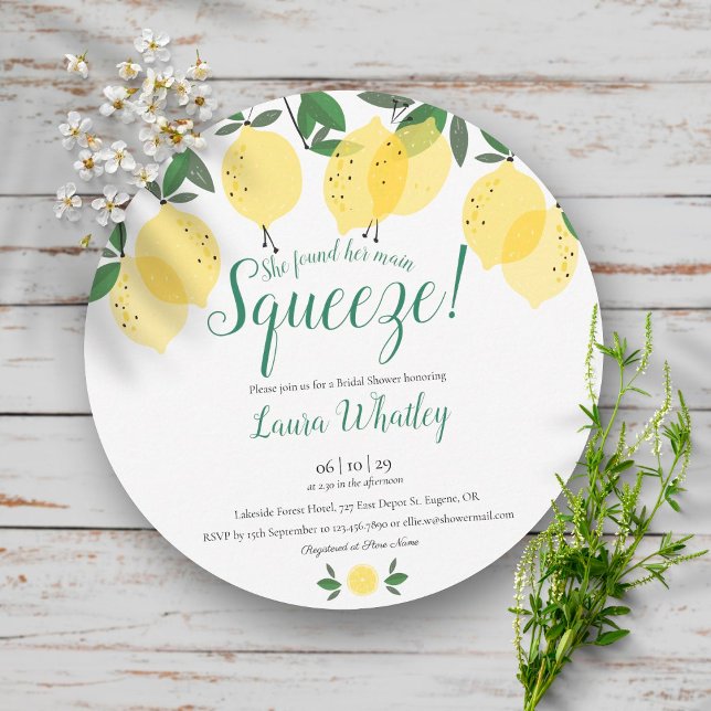 Invitation de mariage amusante Main Squeeze Lemons (Créateur téléchargé)