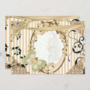 Invitation de mariage ancien miroir couleur