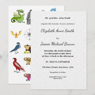 Invitation de mariage animalière Safari Jungle Fau
