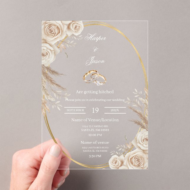 Invitation de mariage anneau bohème ovale (In situ (ordinateur de poche))