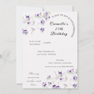 Invitation de mariage/anniversaire florale chic 