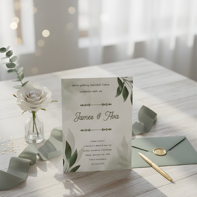 Invitation de mariage aquarelle florale féminine v (Créateur téléchargé)