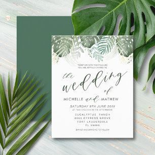 Invitation de mariage aquarelle tropicale à petit