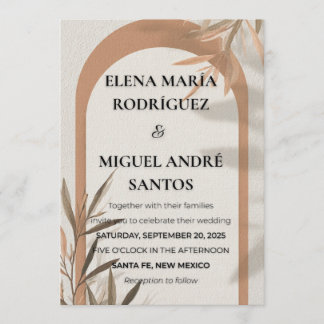 Invitation de mariage Arche de terre cuite Branche
