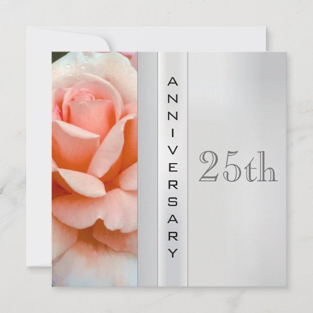 Invitation de mariage argent pour anniversaire Tea (Devant)
