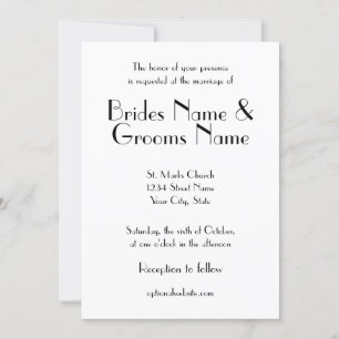Invitation de mariage Art Déco