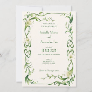 Invitation de mariage Art Nouveau calla lily