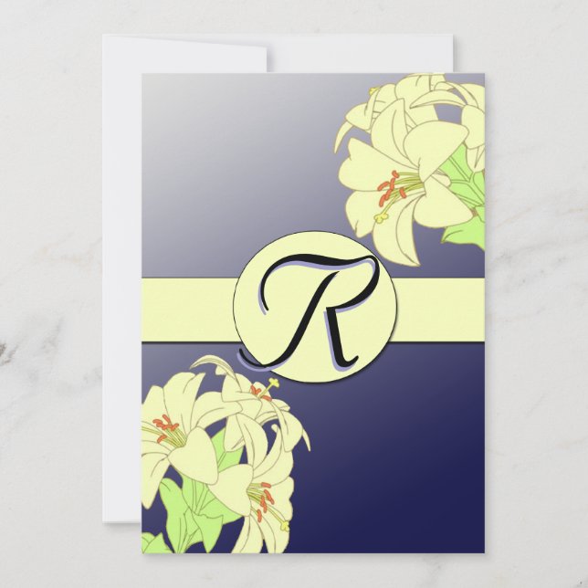 Invitation de mariage Art Nouveau Lillies (Devant)