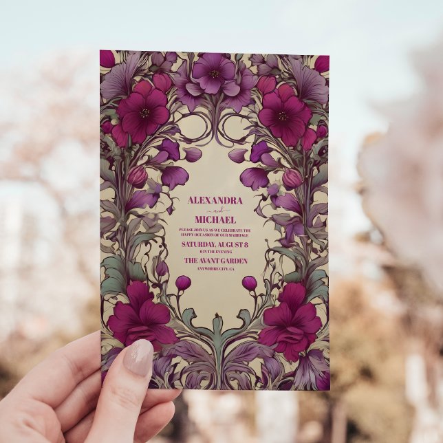 Invitation de mariage Art nouveau vintage (Créateur téléchargé)