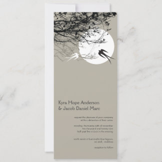 Invitation de mariage asiatique en hirondelle orie