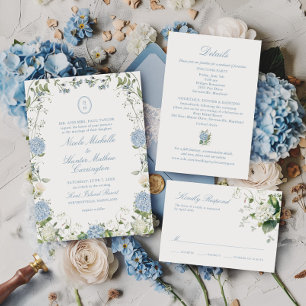 Invitation de mariage au blason de monogramme d'hy