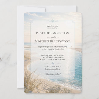 Invitation de mariage au bord de la mer