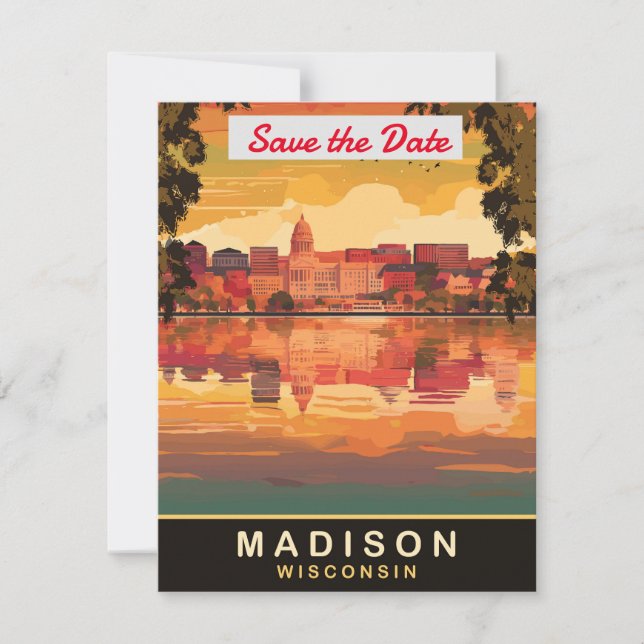 Invitation de mariage au Capitole de Madison Wisco (Devant)