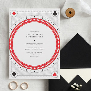 Invitation de mariage au casino par Origami Prints