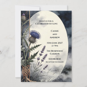 Invitation de mariage au chardon des Highlands de 