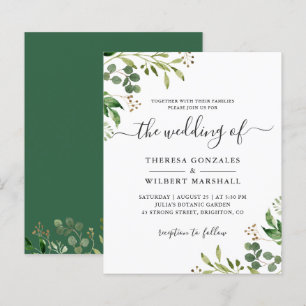 Invitation de mariage au eucalyptus économique