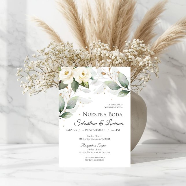 Invitation de mariage au eucalyptus verdoyant en e (Créateur téléchargé)
