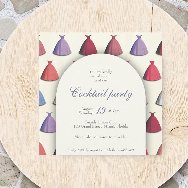Invitation de mariage au jardin de cocktail robe (Créateur téléchargé)