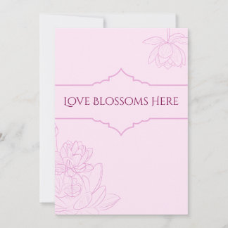 Invitation de mariage au lotus rose