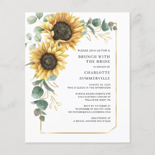 Invitation de mariage au tournesol à l'aquarelle