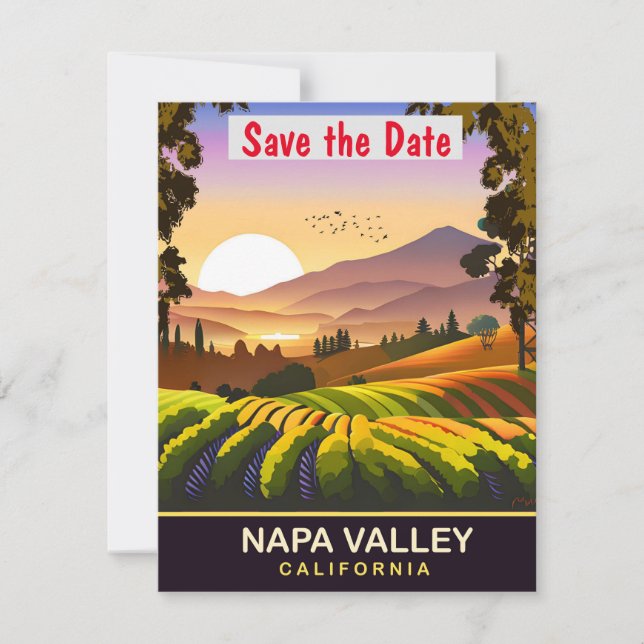 Invitation de mariage au vignoble de la vallée de  (Devant)