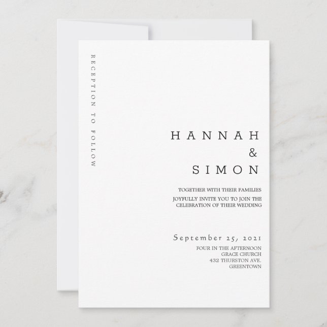 Invitation de mariage automnal moderne minimaliste (Devant)