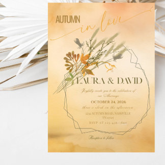 Invitation de mariage Automne en amour