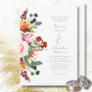 Invitation de mariage automne printemps été tourne