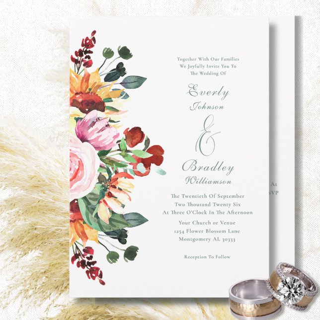 Invitation de mariage automne printemps été tourne (Créateur téléchargé)