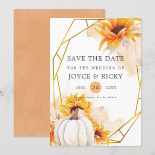 Invitation de mariage Automne Pumpkin Save The Dat