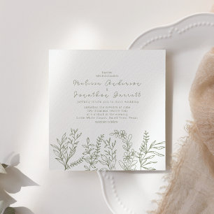 Invitation de mariage aux fleurs de sauge Boho Ros