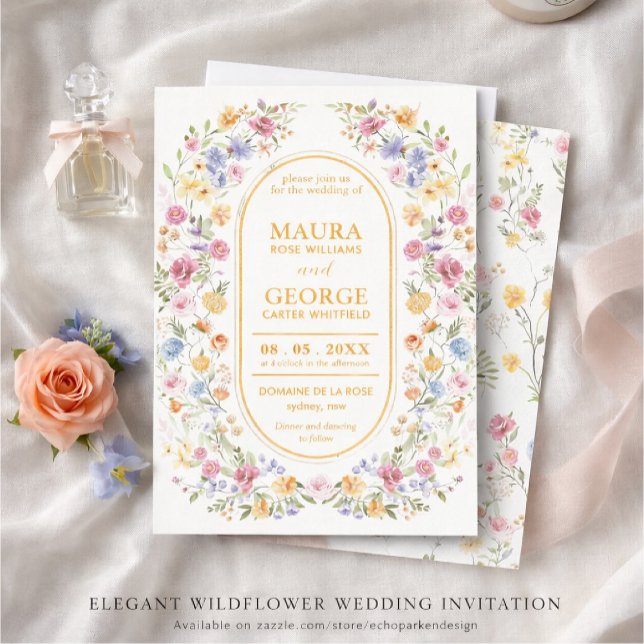 Invitation de mariage aux fleurs sauvages (Créateur téléchargé)