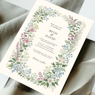 Invitation de mariage aux fleurs sauvages aquarell