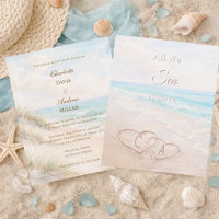 Invitation de mariage aux initiales de sable de co