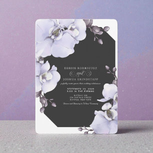 Invitation de mariage aux orchidées lavande aquare