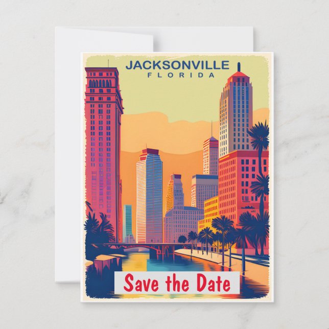 Invitation de mariage aux palmiers de Jacksonville (Devant)