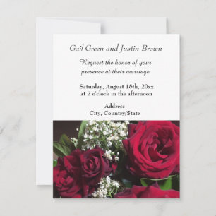 Invitation de mariage aux roses de jardin