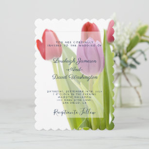 Invitation de mariage aux tulipes