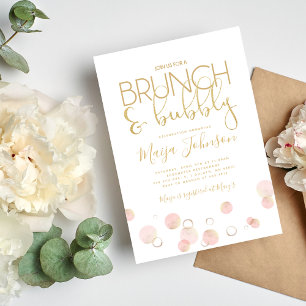 Invitation de mariage avec brunch et champagne