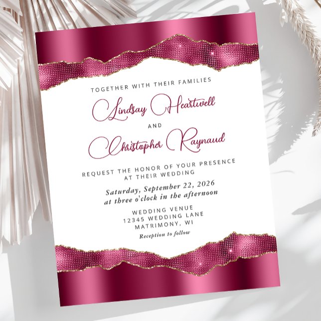 Invitation de mariage avec carreaux de miroir bord (Créateur téléchargé)