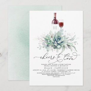 Invitation de mariage avec des plantes grasses pou