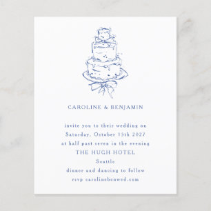 Invitation de mariage avec gâteau de mariage en gr