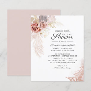 Invitation de mariage avec herbe de Pampas et terr